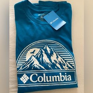Columbia Blue tshirt men’s large cotton outdoor wear